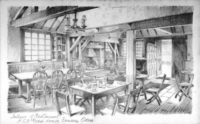 KCB postcard - drawing showing the interior