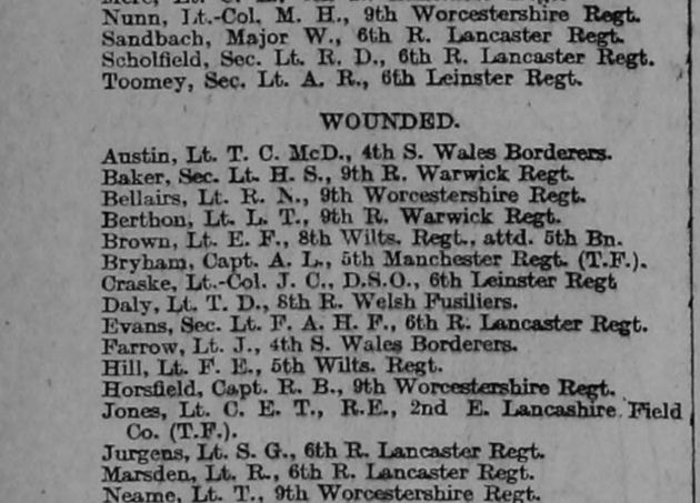 From The Times Sat Aug 21 1915